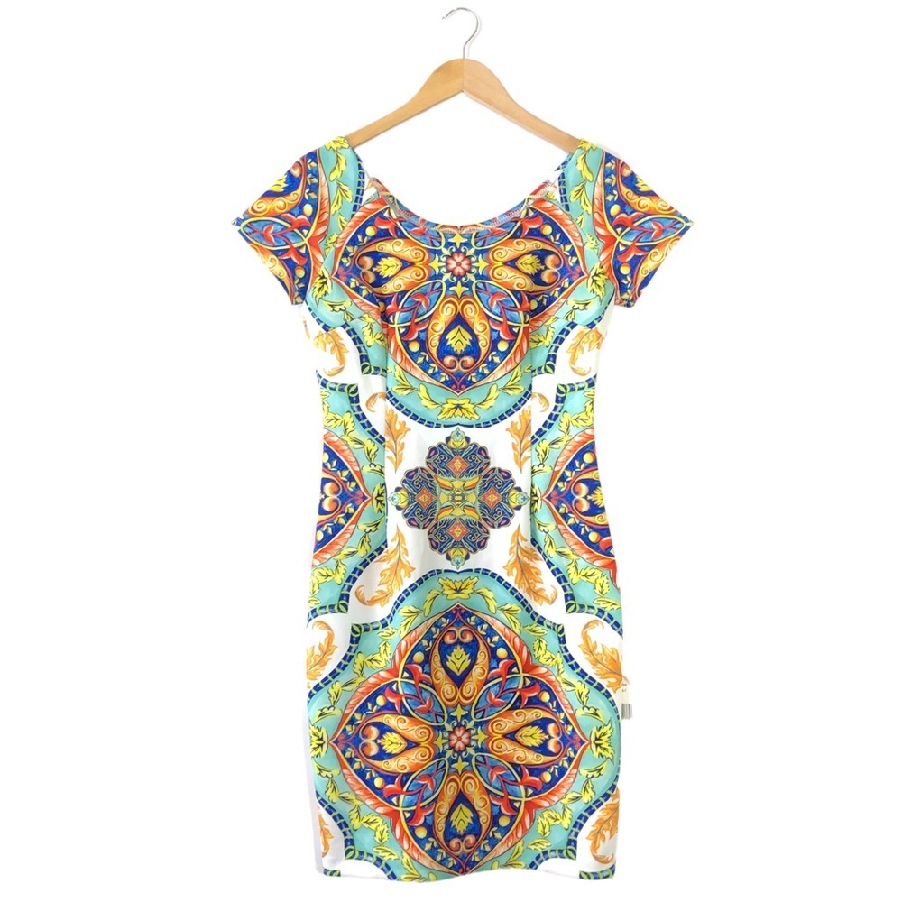 Alexia Admor Women’s Short Sleeve Fitted Elegant Vacation Boho Dress 8